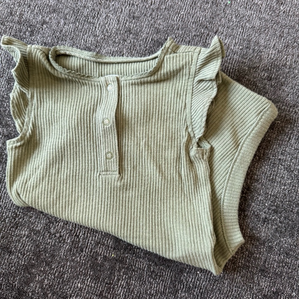 Old Navy Ribbed Olive Green Onesie